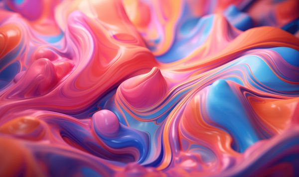 3D Abstract Liquid Colorful Rendering Free Image