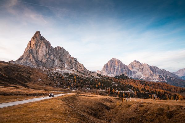 Alpine Roads at Passo di Giau, Dolomites, Italy Free Stock Photo