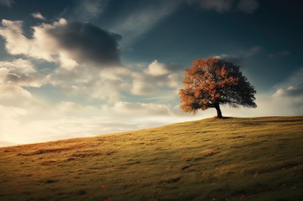 Autumn Tree with Yellow Leaves Free Image