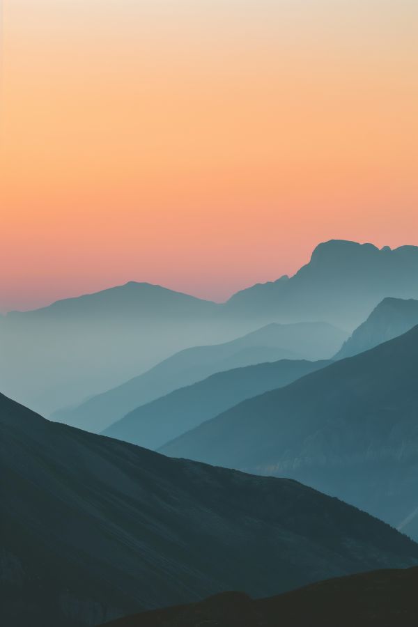 Beautiful Colors of Mountains After Sunset Free Image