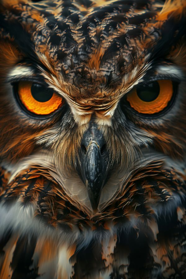 Breathtaking Predatory Look of an Owl Free Image