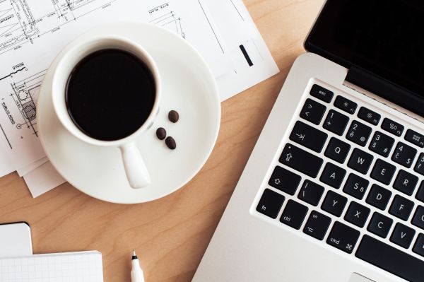 Coffee & Laptop Business Work Still Life Free Stock Photo