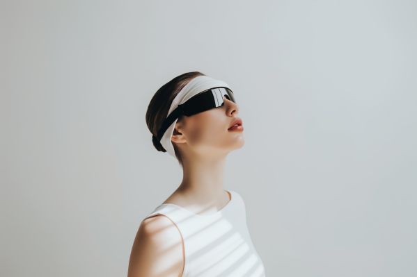 Futuristic Vision Woman With Glasses Minimalistic Free Image