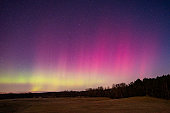 Aurora Borealis over north germany at winter night