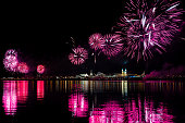 Fireworks over Kremlin in Kazan, Tatarstan, Kazan.
