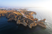 Ponta da Piedade lighthouse at sunrise, Algarve
