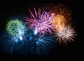 Colorful Fireworks on Night Sky