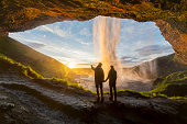 Romantic sunrise with Love in Iceland - Seljalandsfoss