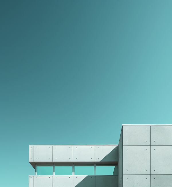 Minimalist Architectural Photography of a Residential Building Space for Text Free Image