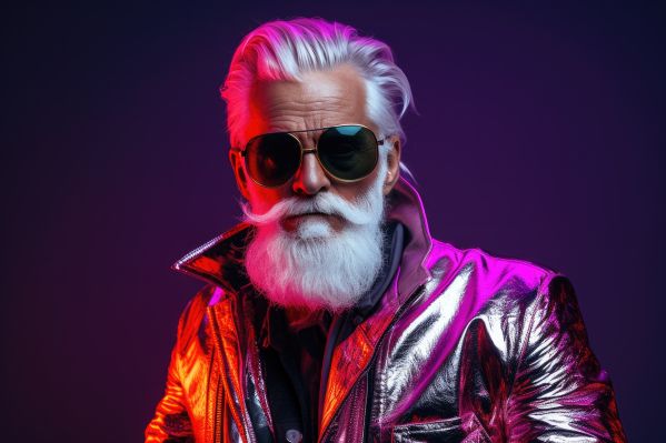 Stylish Old Man with Gray Hair and Beard Free Stock Photo
