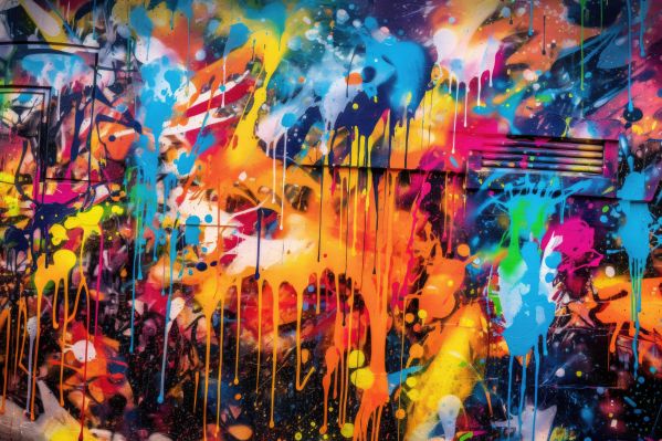 Super Colorful Spray Abstract Street Graffiti Wall Paint Free Image